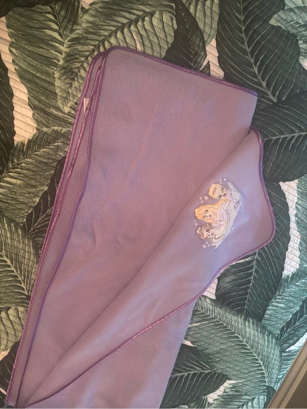 Disney  Princess purple Embroidered Fleece throw